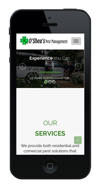 OSheas Pest Management Wetbsite Design Preview